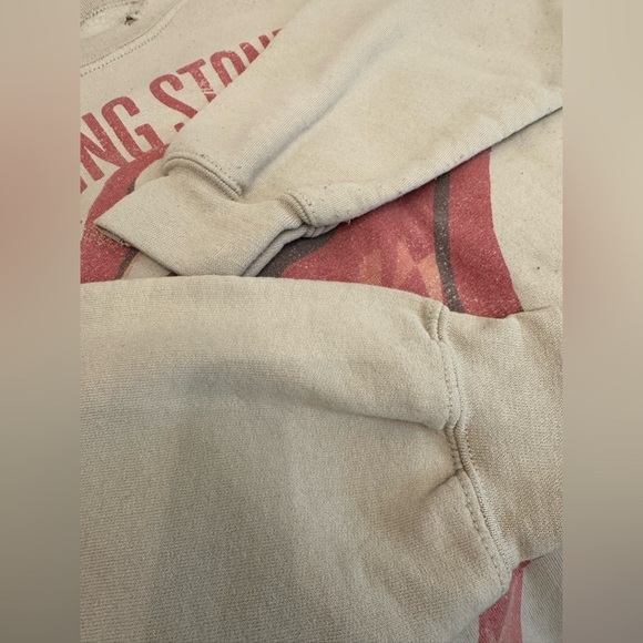 The Rolling Stones Beige Distressed Crew Sweatshirt - Sz M - Picture 6 of 6